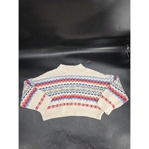 Polo Ralph Lauren Cropped Knit Sweater Top Patterned Women's Size XL